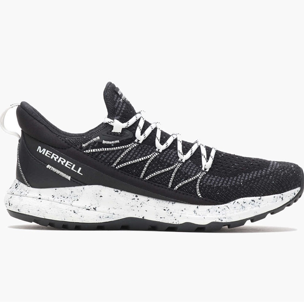 Merrell Black and White Speckle Trail Knit Sneakers